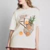 Oversized T-skjorte i bomull i gammeldags stil