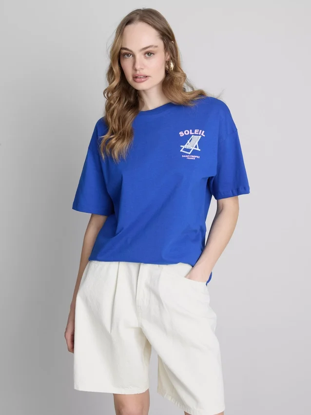 Oversized T-skjorte med Soleil-trykk
