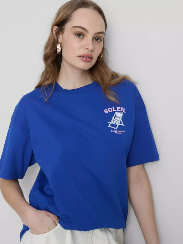 Oversized T-skjorte med Soleil-trykk