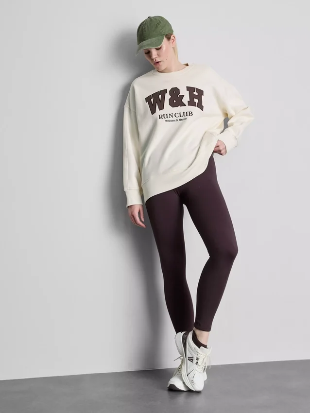 Oversized treningsgenser i bomullsrik blanding
