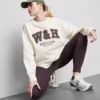 Oversized treningsgenser i bomullsrik blanding