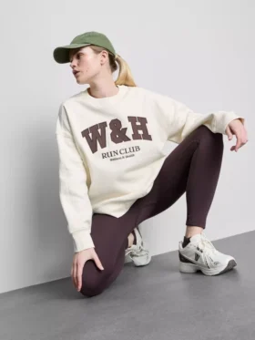Oversized treningsgenser i bomullsrik blanding
