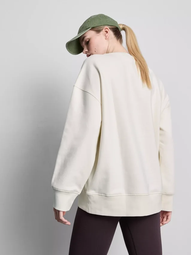 Oversized treningsgenser i bomullsrik blanding