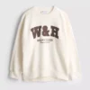 Oversized treningsgenser i bomullsrik blanding