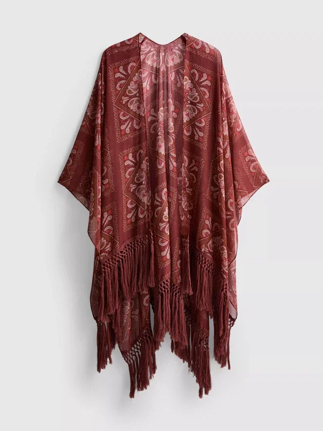 Paisley-kappe med frynser