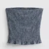 Paula Echevarría bandeau-top i gingham med volanger