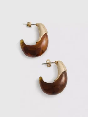 Paula Echevarría dråpeformede hoop-øreringer i resin
