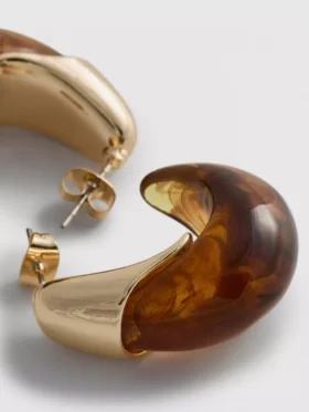 Paula Echevarría dråpeformede hoop-øreringer i resin