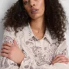 Paula Echevarría paisley-skjorte i krøllet sateng med knapper