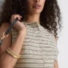 Paula Echevarría strikket stripet topp med knapper