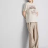 Peanuts Snoopy bomulls-T-skjorte i café-stil