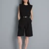 Plisserte bermudashorts