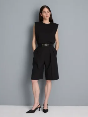 Plisserte bermudashorts