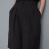 Plisserte bermudashorts