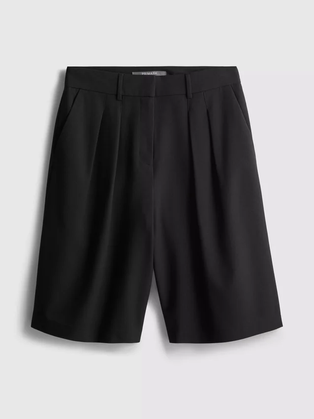 Plisserte bermudashorts