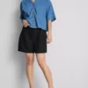 Plisserte shorts i linblanding