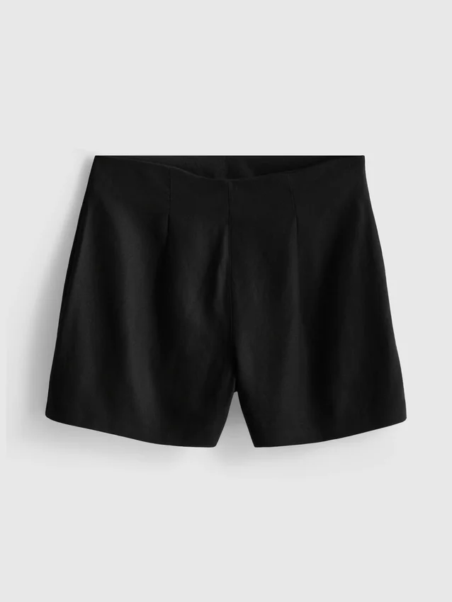 Plisserte shorts i linblanding