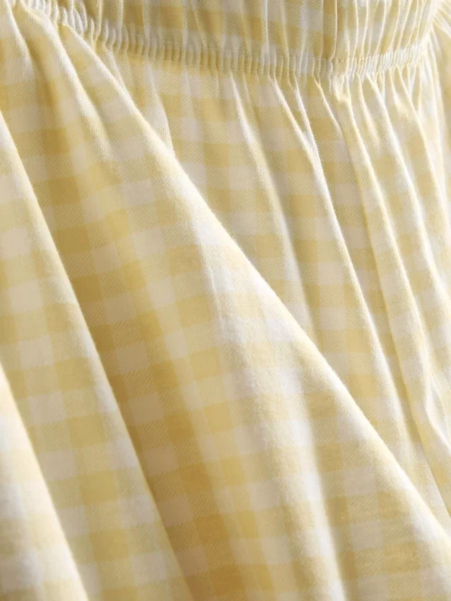 Pysjamaser i bomull med gingham-mønster