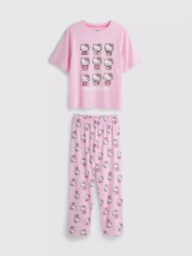 Pysjamaser i bomull med Hello Kitty-motiv