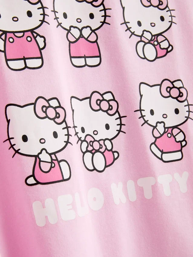 Pysjamaser i bomull med Hello Kitty-motiv