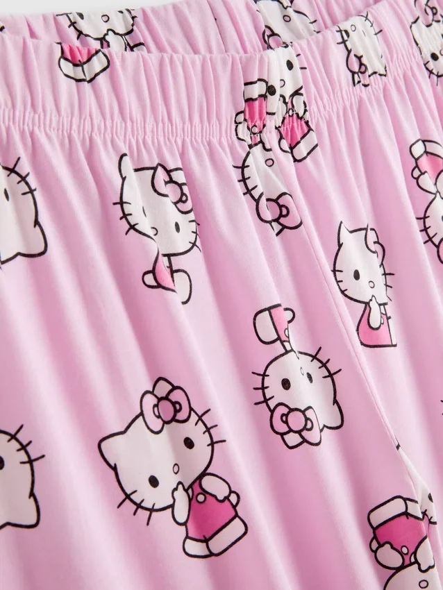 Pysjamaser i bomull med Hello Kitty-motiv