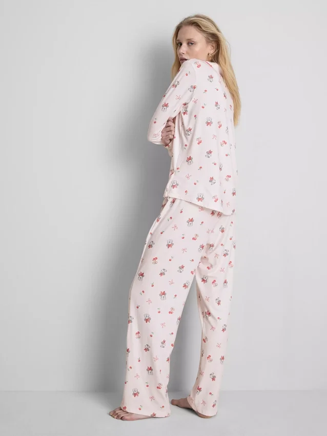 Pysjamaser i boyfriend-stil med Minnie Mouse-motiv fra Disney