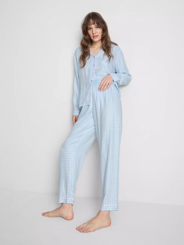 Pysjamaser i twill i boyfriend-stil