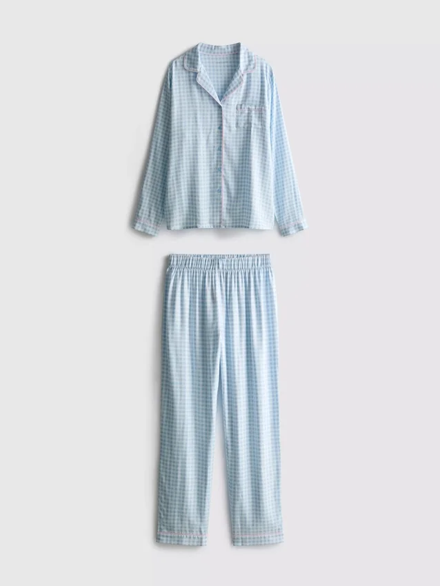 Pysjamaser i twill i boyfriend-stil
