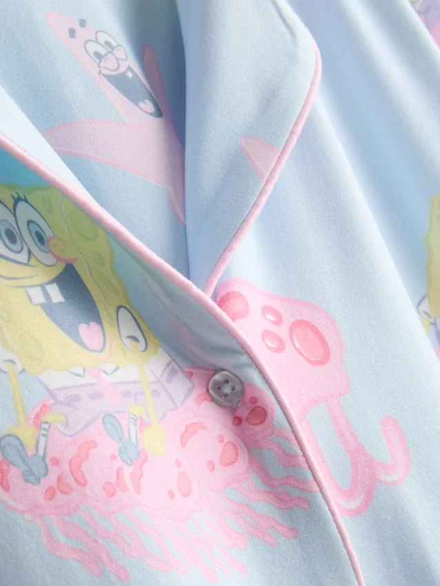 Pysjamaser med grafisk SpongeBob SquarePants-motiv og boyfriend-shorts