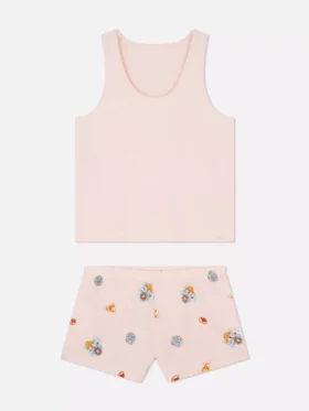 Pysjamaser med kort bomullsvest