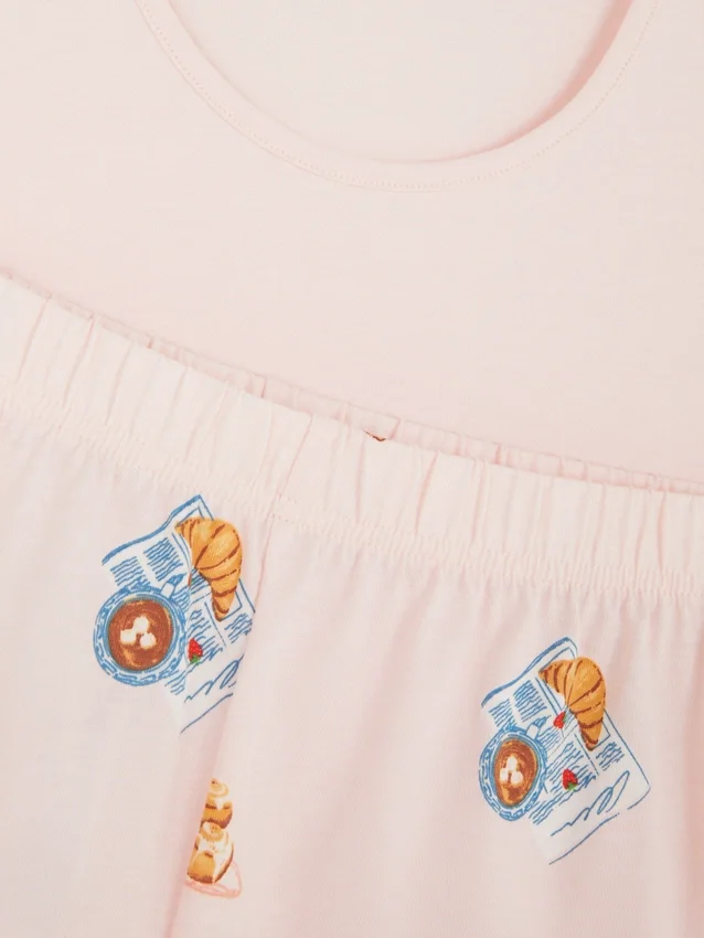 Pysjamaser med kort bomullsvest