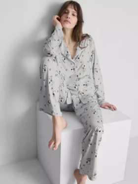 Pysjamaser med Snoopy-motiv i boyfriend-stil