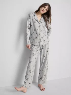 Pysjamaser med Snoopy-motiv i boyfriend-stil