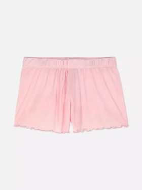Pysjamaser-shorts i jersey med lettuce-kant