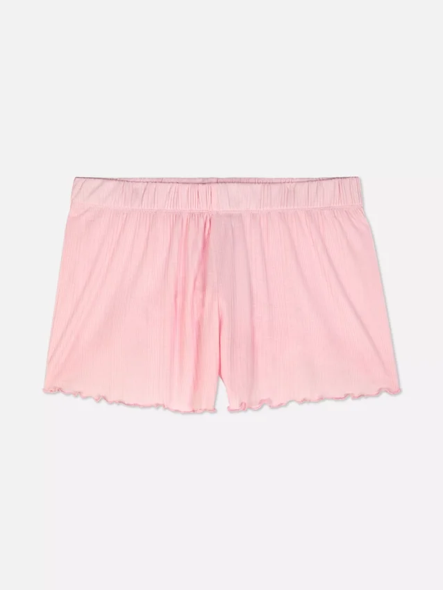 Pysjamaser-shorts i jersey med lettuce-kant