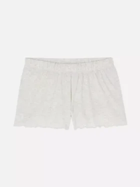 Pysjamaser-shorts i jersey med lettuce-kant