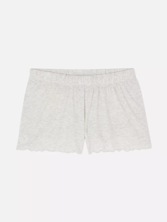 Pysjamaser-shorts i jersey med lettuce-kant