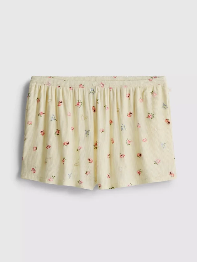 Ribbede pysjamaser med blomstertrykk