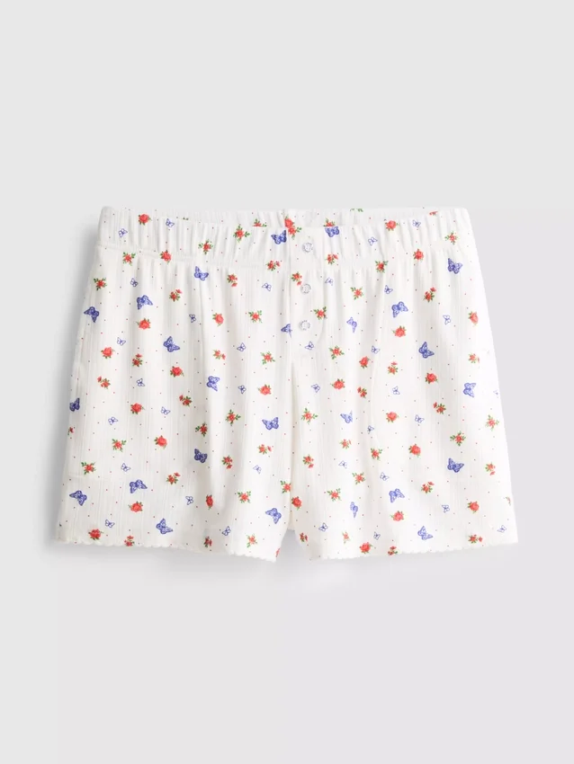 Ribbede pysjamaser med sommerfuglemotiv