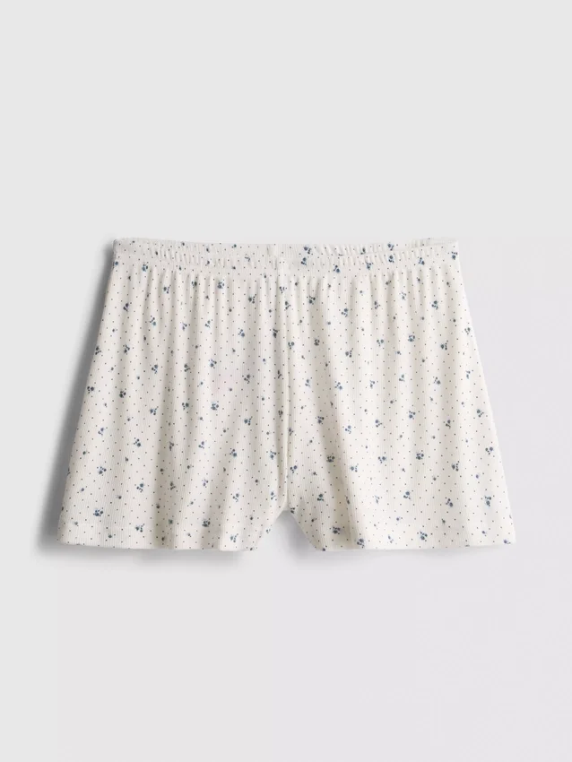 Ribbede pysjamaser-shorts i jersey