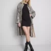 Ribbet bodycon-minikjole i T-skjorte-stil