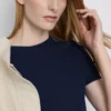 Ribbet bodycon-minikjole i T-skjorte-stil