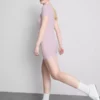Ribbet bodycon-minikjole i T-skjorte-stil