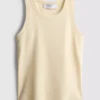 Ribbet racerback-tank-top med høyt bomullsinnhold