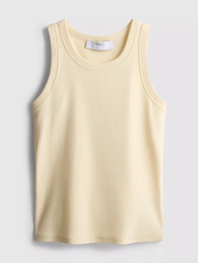 Ribbet racerback-tank-top med høyt bomullsinnhold