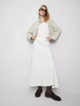 Ribbet tank-top i bomullsblanding