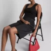 Ribbet tank-top i bomullsblanding
