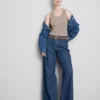 Ribbet tank-top i bomullsblanding