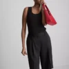Ribbet tank-top i bomullsblanding