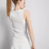 Ribbet tank-top i bomullsblanding